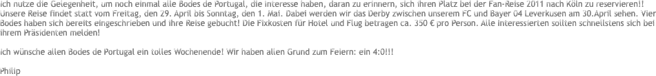 Ich nutze die Gelegenheit, um